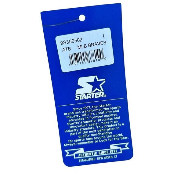 Atlanta Braves Starter Women's Power Move T-Shirt - Navy/Red Large - Picture 5 of 7